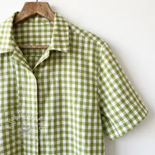 Baumwollstoff Check old lime