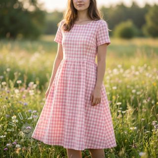 Baumwollstoff Check rosa