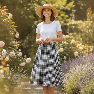 Baumwollstoff Check black