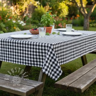 Baumwollstoff Check black