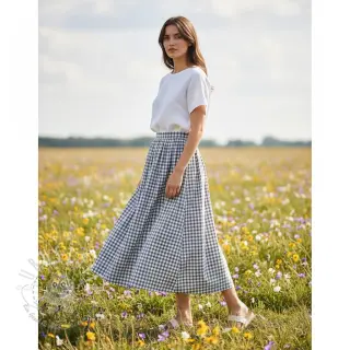 Baumwollstoff Check grey