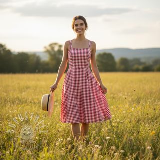 Baumwollstoff Check red