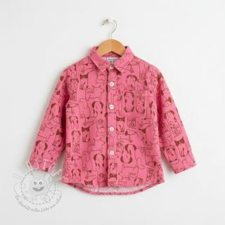 Baumwollstoff FLANNEL Dogs pink