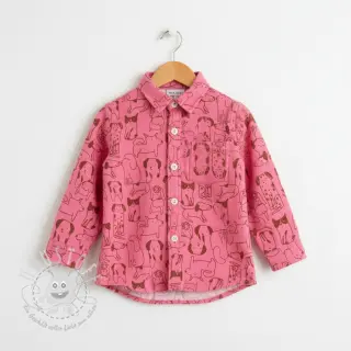 Baumwollstoff FLANNEL Dogs pink