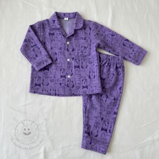 Baumwollstoff FLANNEL Dogs purplek
