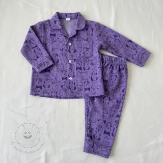 Baumwollstoff FLANNEL Dogs purplek