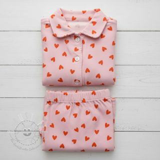 Baumwollstoff FLANNEL Hearts pink