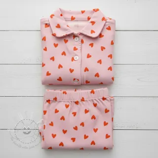 Baumwollstoff FLANNEL Hearts pink