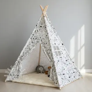 Baumwollstoff FLANNEL Dogs off white
