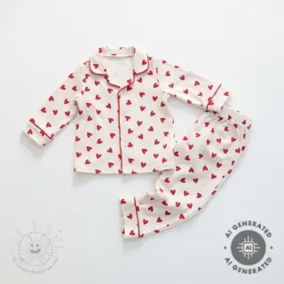 Baumwollstoff FLANNEL Hearts off white