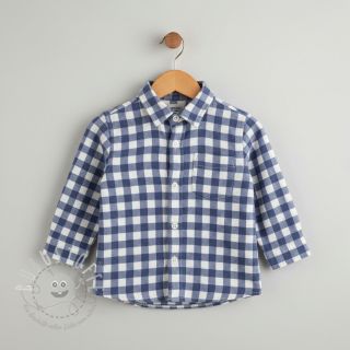 Baumwollstoff FLANNEL Check blue