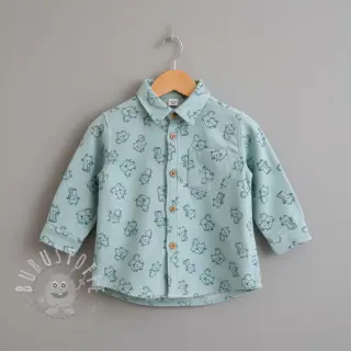 Baumwollstoff FLANNEL Cats mint