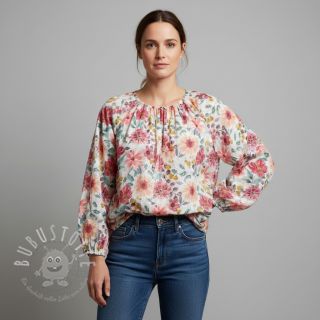 Baumwollstoff Flower Sonja red digital print