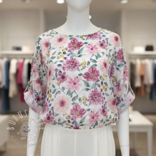 Baumwollstoff Flower Sonja mauve digital print