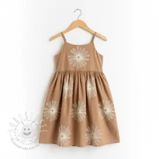 Baumwollstoff EMBROIDERY Flowie cinnamon