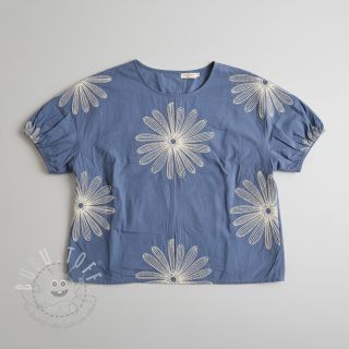 Baumwollstoff EMBROIDERY Flowie jeans