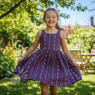 Baumwollstoff Motif stripe navy digital print