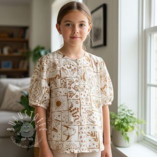 Baumwollstoff Boho off white