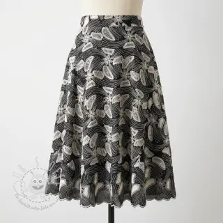 Baumwollstoff EMBROIDERY Amia black