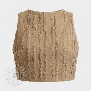 Baumwollstoff mit Leinen Vintage Fringe Stripe naturals