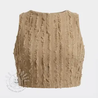 Baumwollstoff mit Leinen Vintage Fringe Stripe naturals