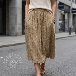 Baumwollstoff mit Leinen Vintage Fringe Stripe naturals