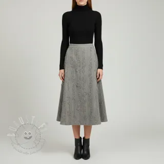 Baumwollstoff mit Leinen Vintage Fringe Stripe grey