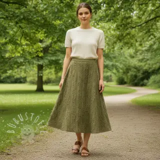 Baumwollstoff mit Leinen Vintage Fringe Stripe army