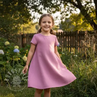 Baumwollstoff mit Leinen PREMIUM dawn pink