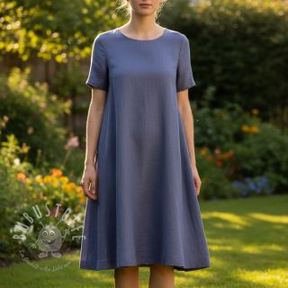 Baumwollstoff mit Leinen PREMIUM steel blue