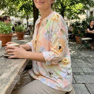 Baumwollstoff SATIN Oahu pink digital print