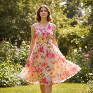 Baumwollstoff SATIN Kauai pink digital print