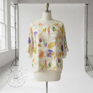 Baumwollstoff SATIN Hawaii yellow digital print