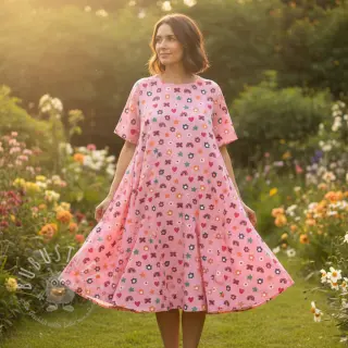 Baumwollstoff Love pink