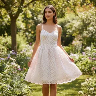 Baumwollstoff EMBROIDERY Lilian rose