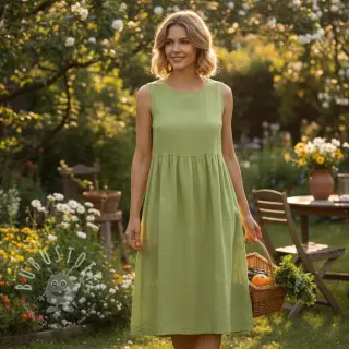 Baumwollstoff WASHED old lime