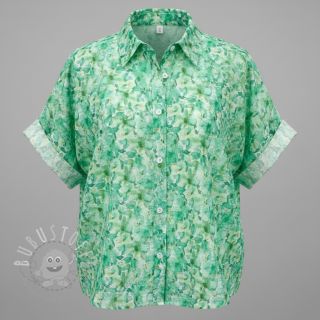 Baumwollstoff EMBROIDERY Viola green digital print