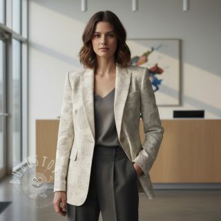 Baumwollstoff mit Leinen JACQUARD Peony flowers