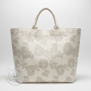 Baumwollstoff mit Leinen JACQUARD Peony flowers