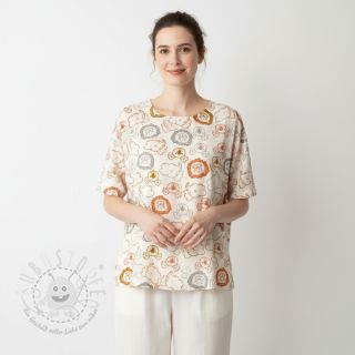 Baumwollstoff Safari animals ecru