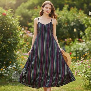 Baumwollstoff LUREX stripes navy