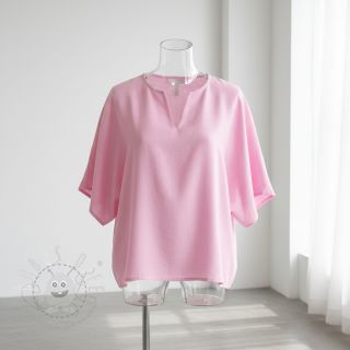 Baumwollstoff mit Leinen pink