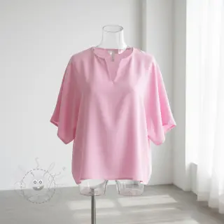 Baumwollstoff mit Leinen pink