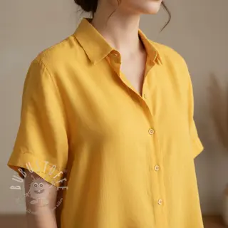 Baumwollstoff mit Leinen yellow