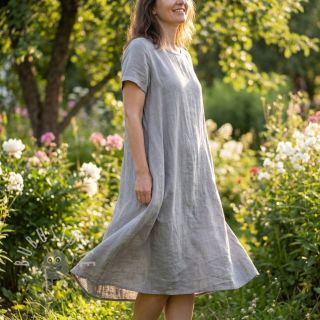 Baumwollstoff mit Leinen grey