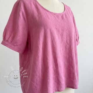 Baumwollstoff mit Leinen dark pink