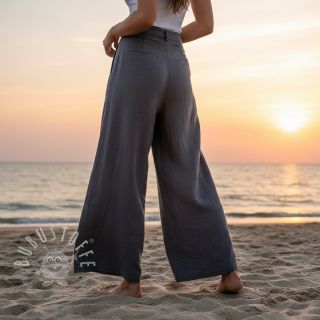 Baumwollstoff mit Leinen dark grey