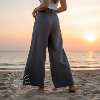 Baumwollstoff mit Leinen dark grey