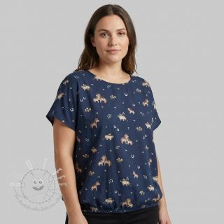 Baumwollstoff Ponny navy digital print