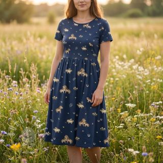 Baumwollstoff Ponny navy digital print